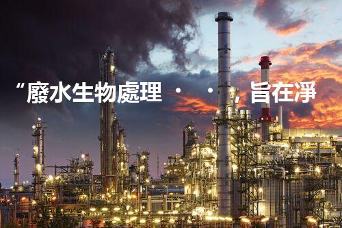 “廢水生物處理，旨在凈化水源，守護(hù)碧水藍(lán)天”